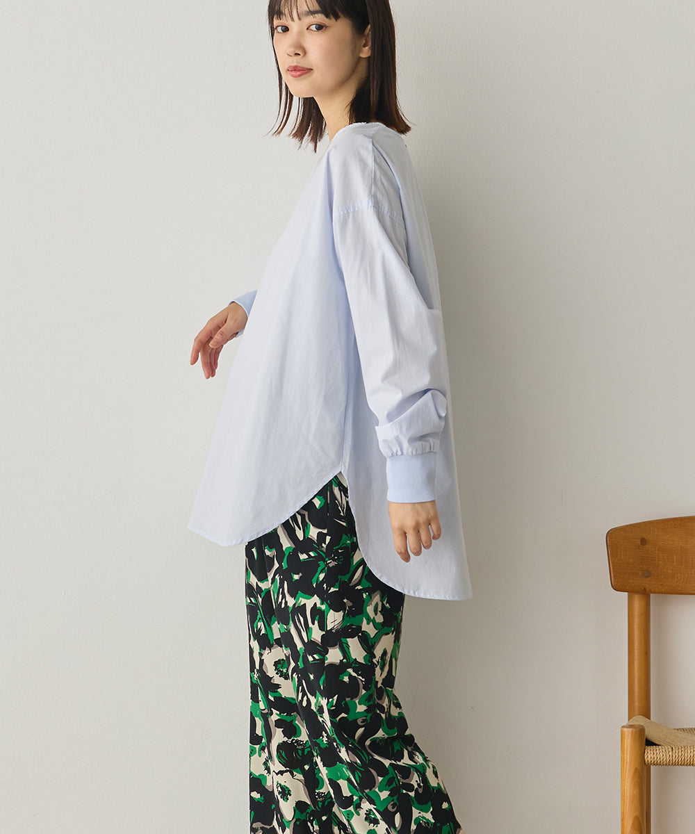 製品洗いブロードボリューム袖ブラウス[1325-4104]