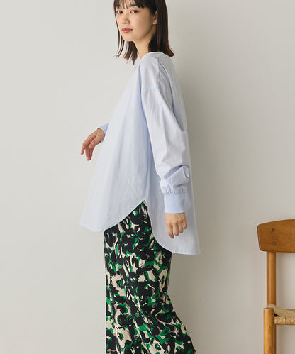 製品洗いブロードボリューム袖ブラウス[1325-4104]