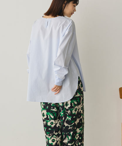 製品洗いブロードボリューム袖ブラウス[1325-4104]