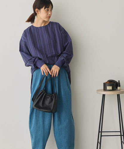 製品洗いブロードボリューム袖ブラウス[1325-4104]