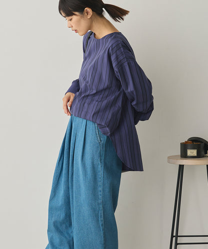製品洗いブロードボリューム袖ブラウス[1325-4104]