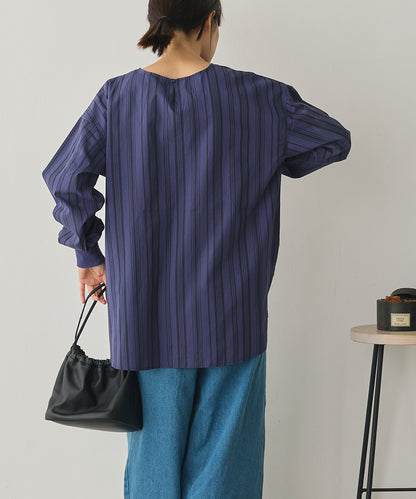 製品洗いブロードボリューム袖ブラウス[1325-4104]