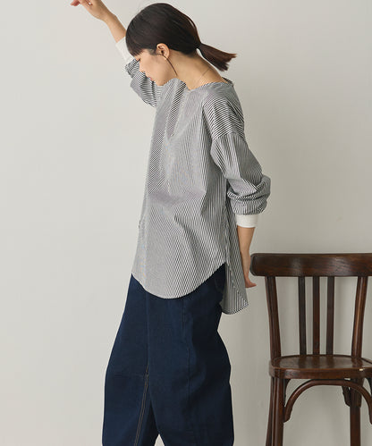 製品洗いブロードボリューム袖ブラウス[1325-4104]