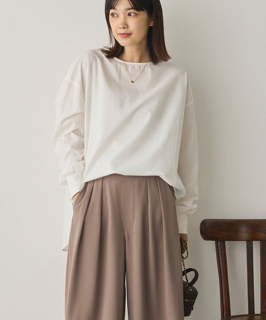 製品洗いブロードボリューム袖ブラウス[1325-4104]