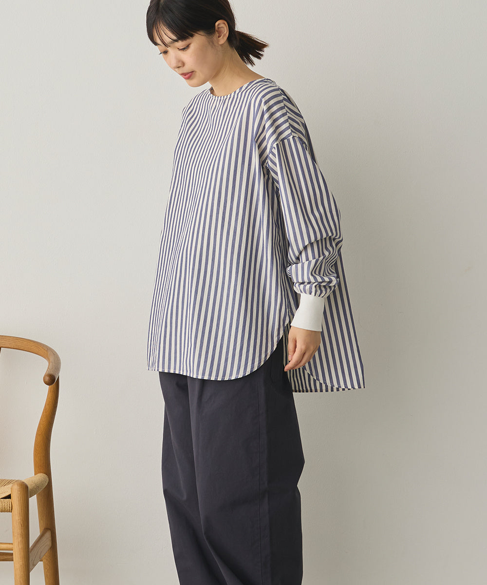 製品洗いブロードボリューム袖ブラウス[1325-4104]