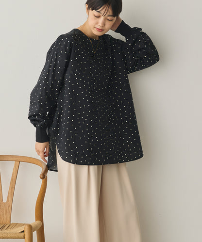 製品洗いブロードボリューム袖ブラウス[1325-4104]