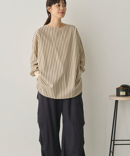 製品洗いブロードボリューム袖ブラウス[1325-4104]