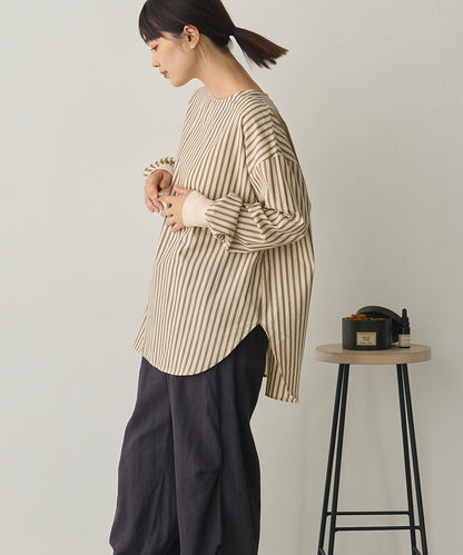 製品洗いブロードボリューム袖ブラウス[1325-4104]