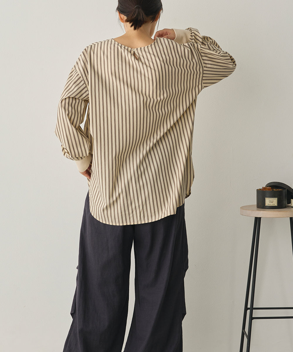 製品洗いブロードボリューム袖ブラウス[1325-4104]