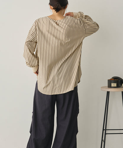 製品洗いブロードボリューム袖ブラウス[1325-4104]