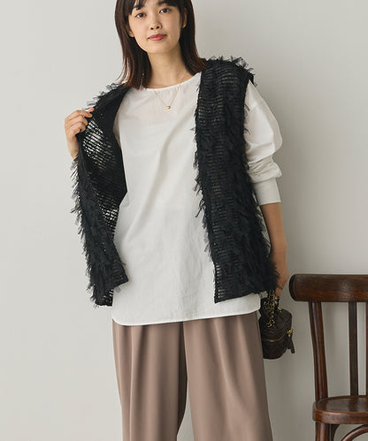 製品洗いブロードボリューム袖ブラウス[1325-4104]