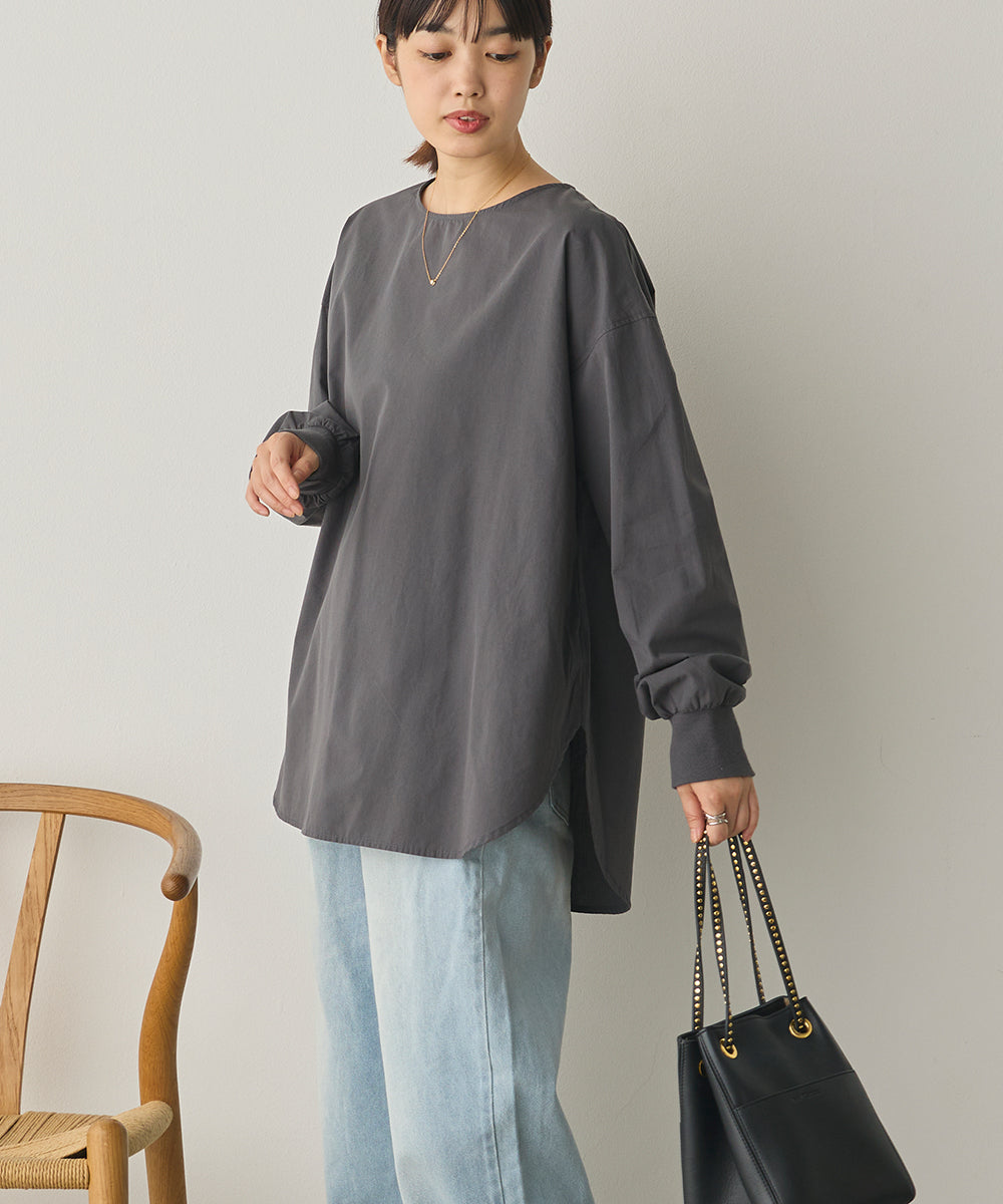 製品洗いブロードボリューム袖ブラウス[1325-4104]