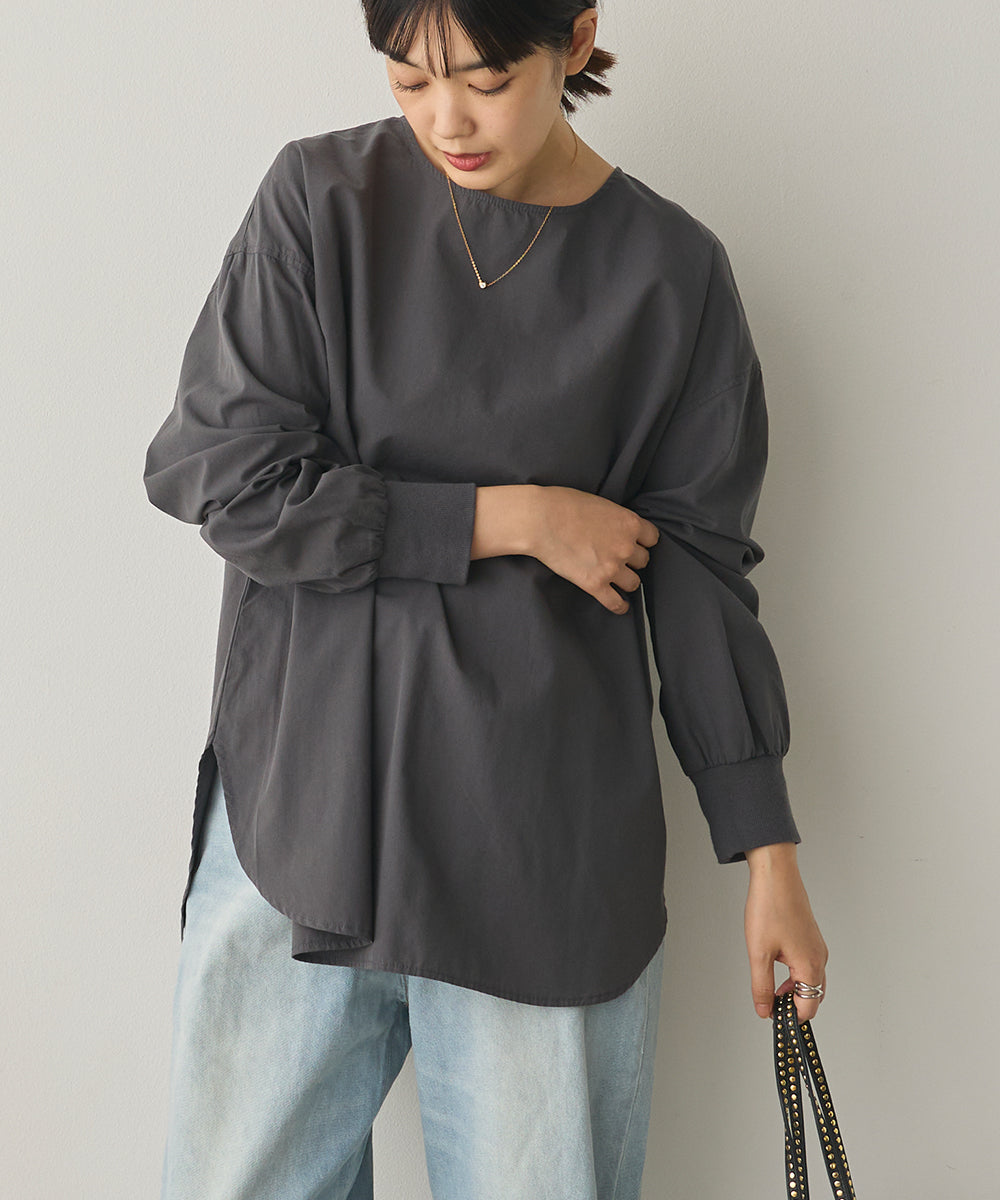製品洗いブロードボリューム袖ブラウス[1325-4104]