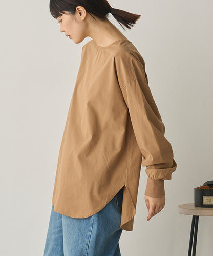 製品洗いブロードボリューム袖ブラウス[1325-4104]
