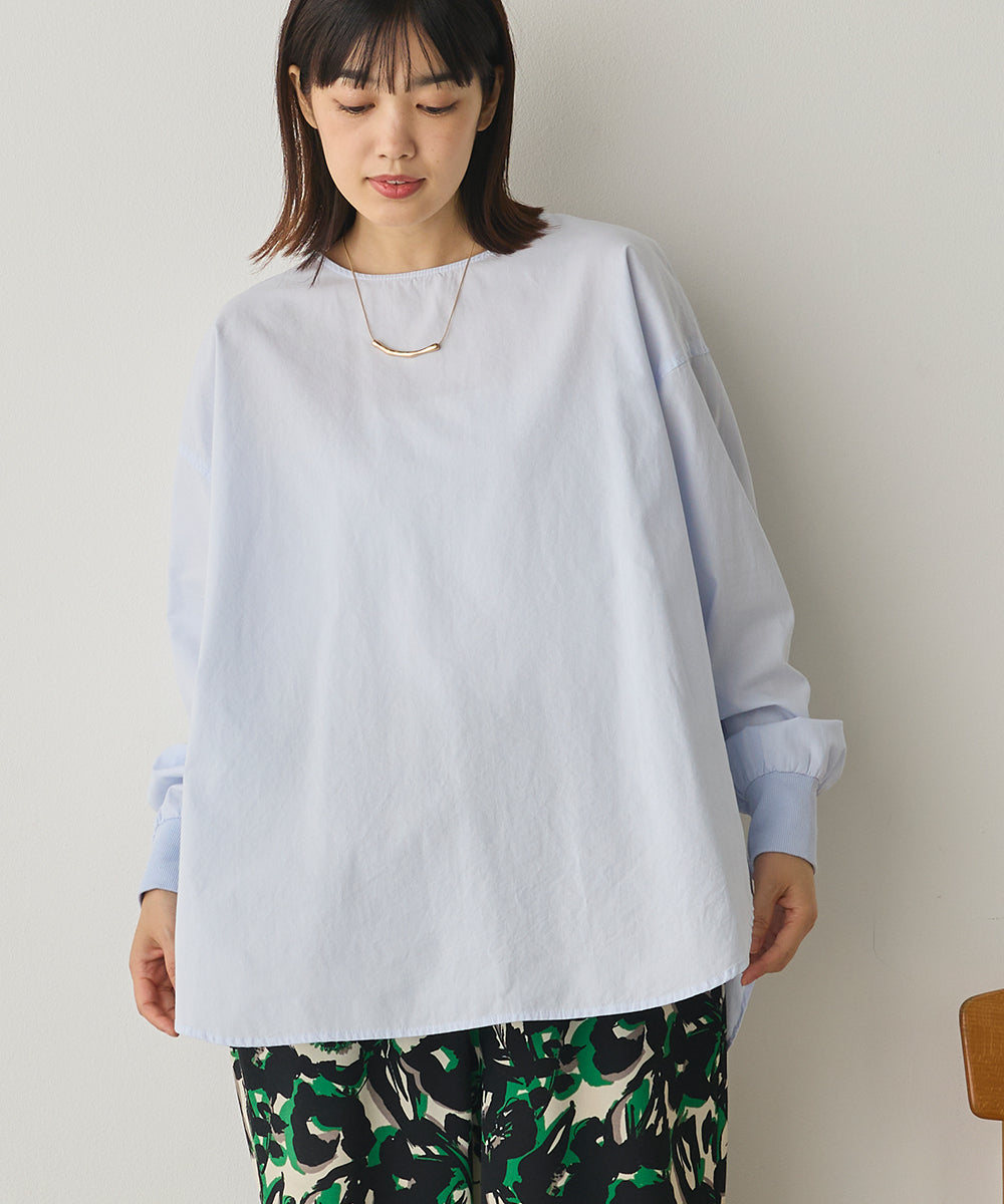 製品洗いブロードボリューム袖ブラウス[1325-4104]