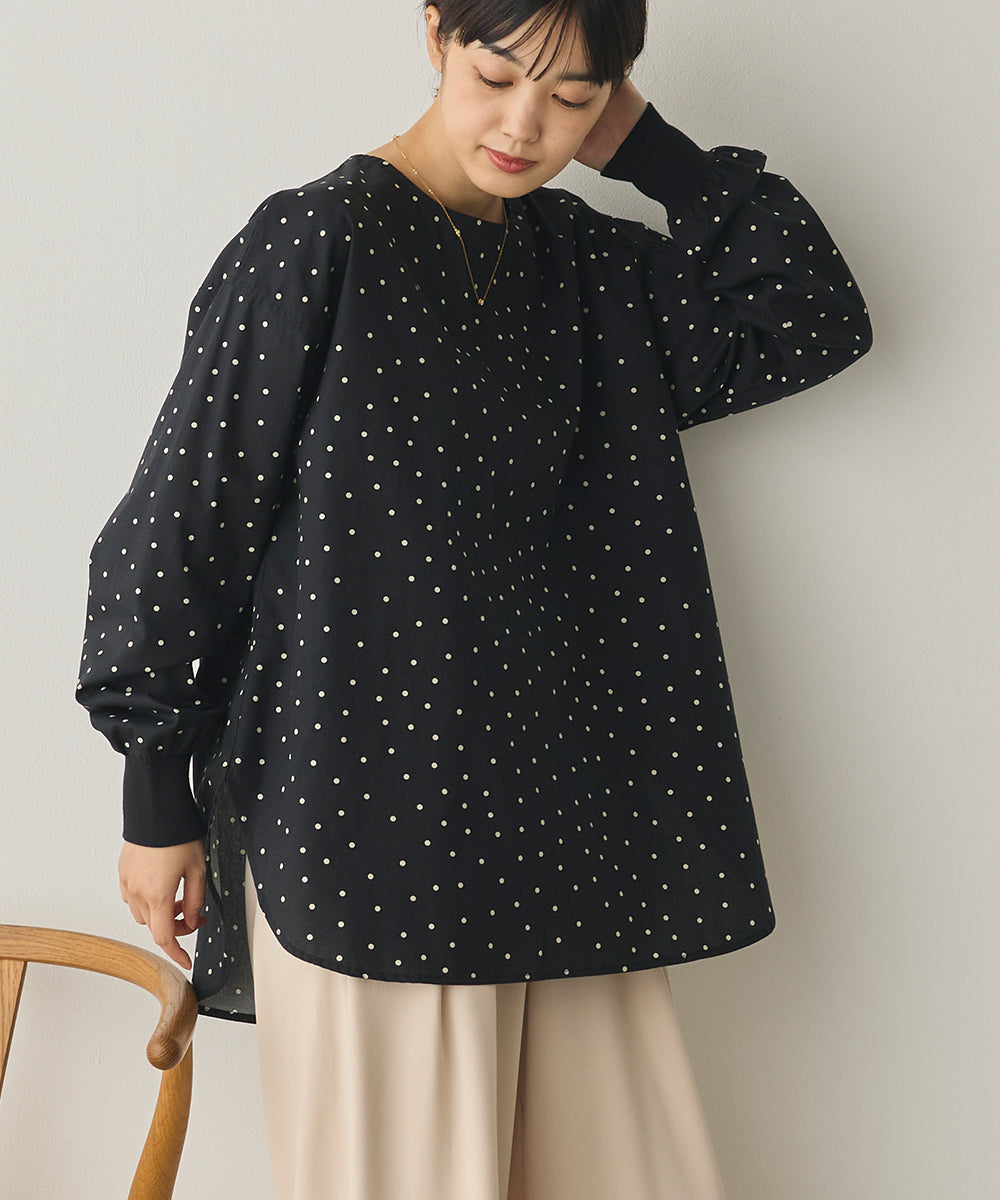 製品洗いブロードボリューム袖ブラウス[1325-4104]