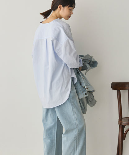 製品洗いブロードバンドカラー長袖シャツ[1325-4103]