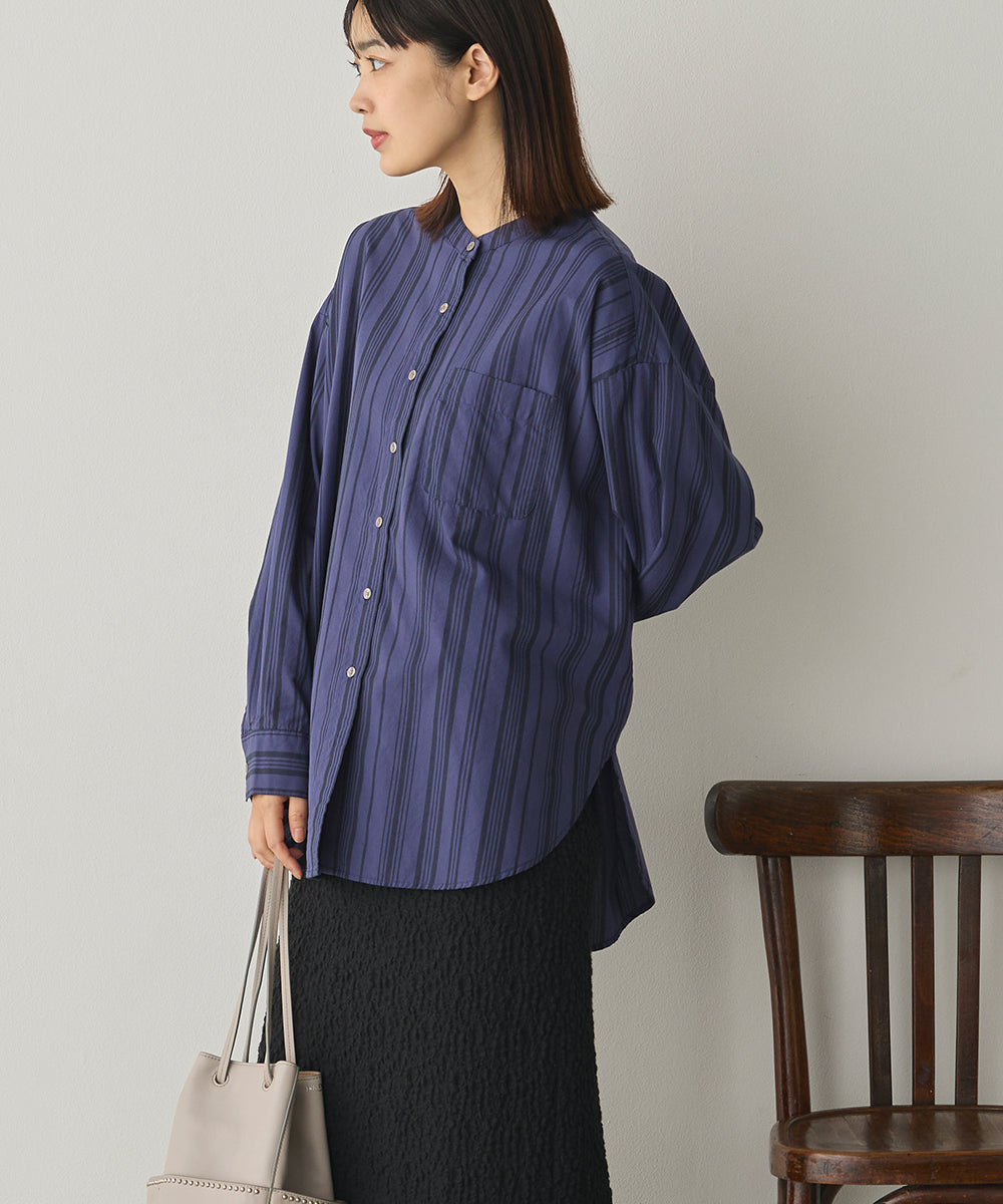 製品洗いブロードバンドカラー長袖シャツ[1325-4103]