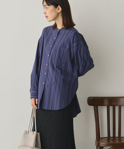 製品洗いブロードバンドカラー長袖シャツ[1325-4103]