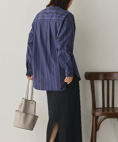 製品洗いブロードバンドカラー長袖シャツ[1325-4103]