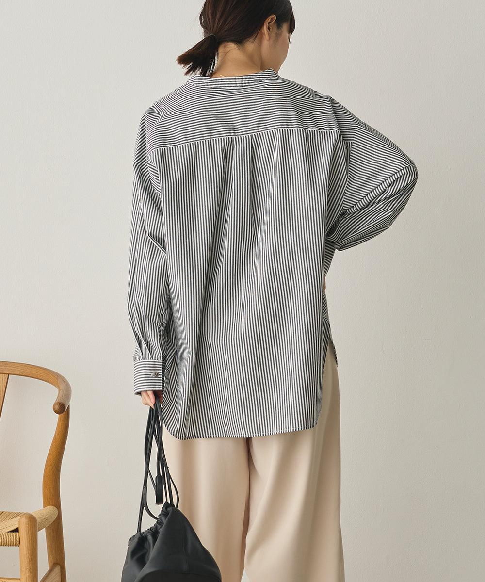 製品洗いブロードバンドカラー長袖シャツ[1325-4103]