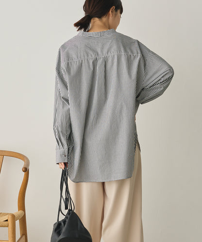 製品洗いブロードバンドカラー長袖シャツ[1325-4103]