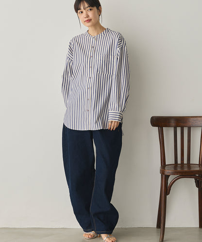 製品洗いブロードバンドカラー長袖シャツ[1325-4103]