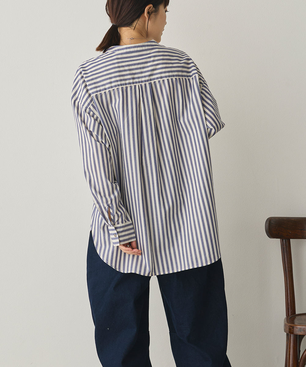 製品洗いブロードバンドカラー長袖シャツ[1325-4103]