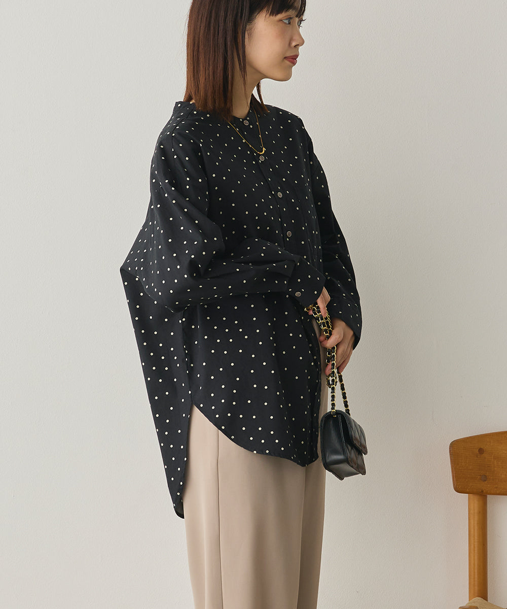 製品洗いブロードバンドカラー長袖シャツ[1325-4103]