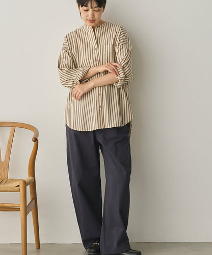 製品洗いブロードバンドカラー長袖シャツ[1325-4103]