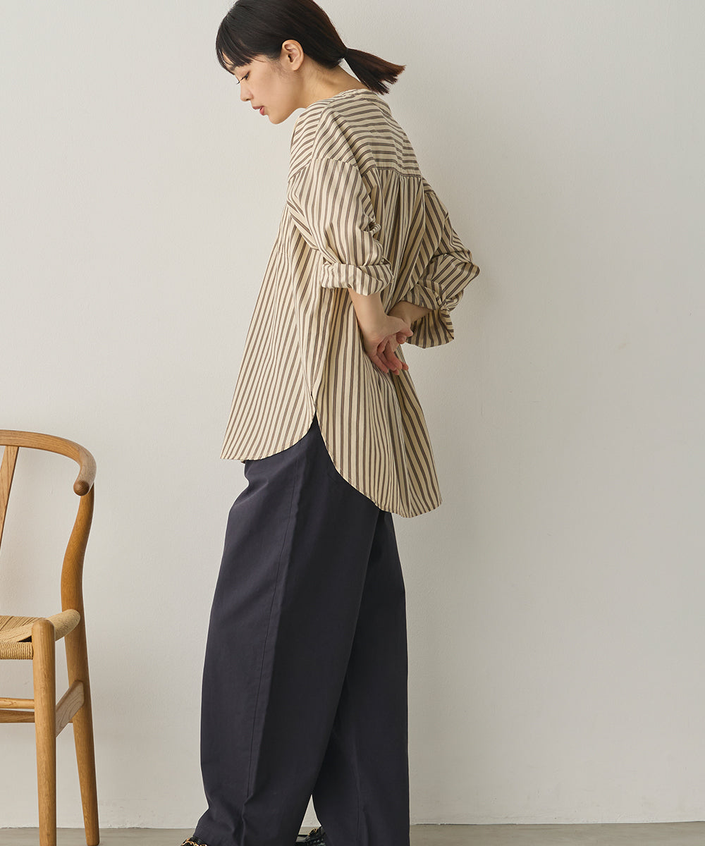 製品洗いブロードバンドカラー長袖シャツ[1325-4103]