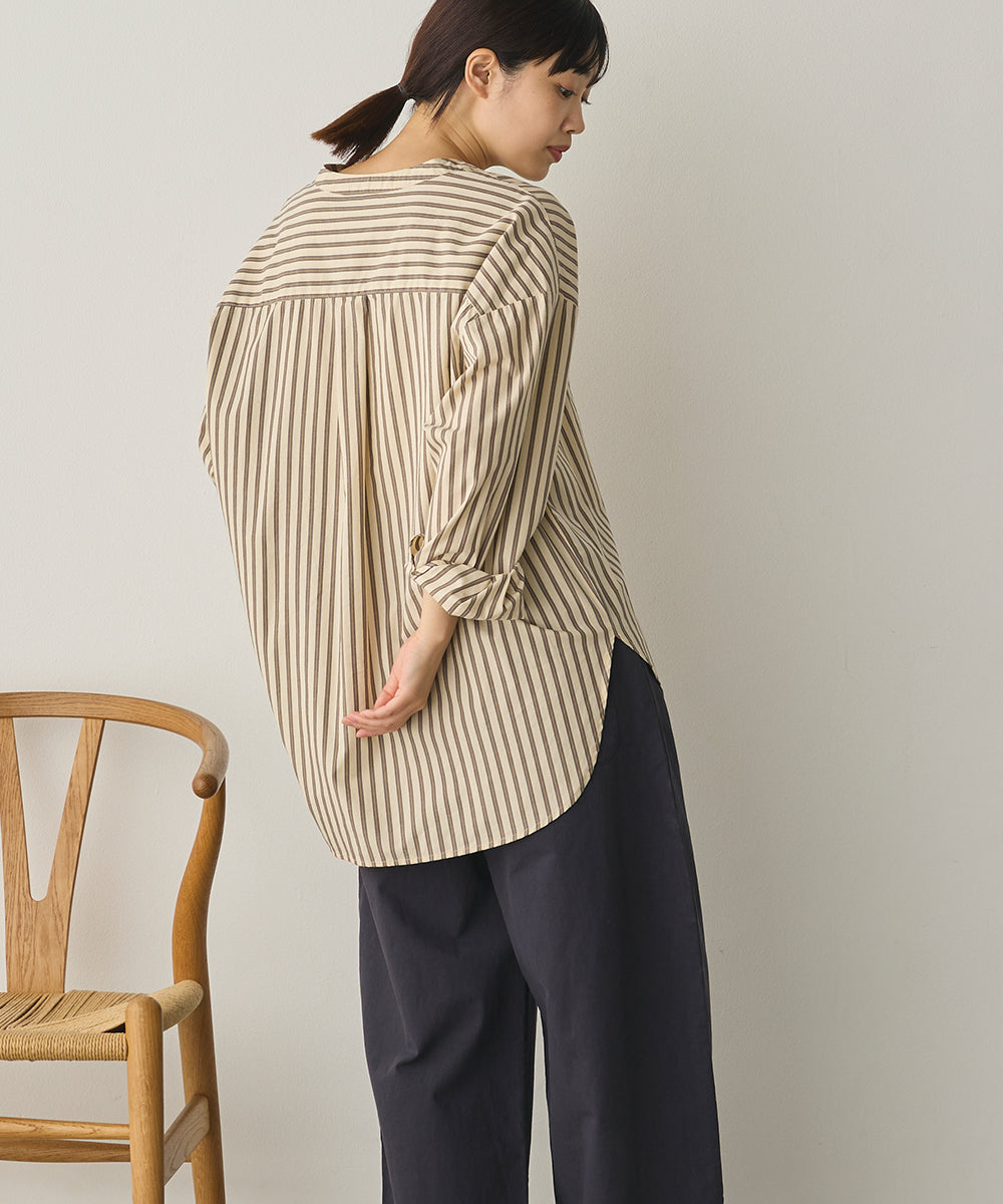 製品洗いブロードバンドカラー長袖シャツ[1325-4103]