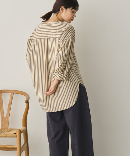 製品洗いブロードバンドカラー長袖シャツ[1325-4103]