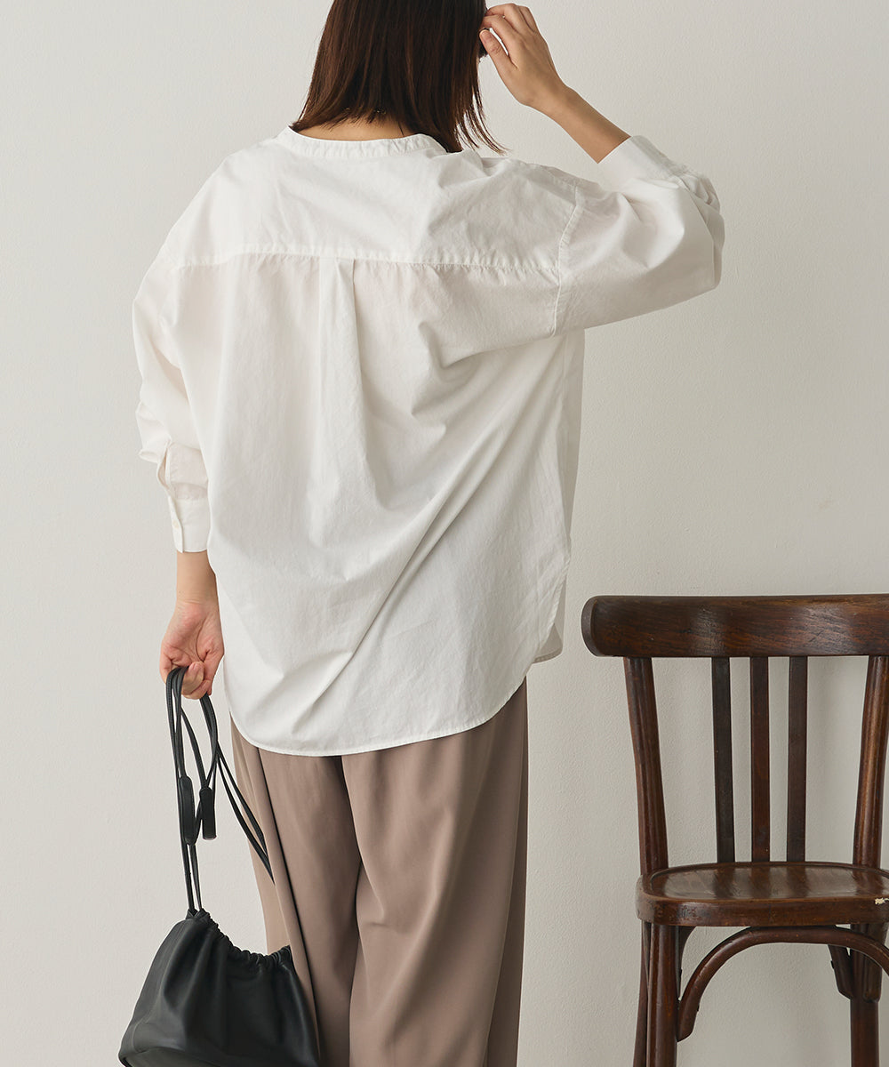 製品洗いブロードバンドカラー長袖シャツ[1325-4103]