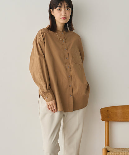製品洗いブロードバンドカラー長袖シャツ[1325-4103]