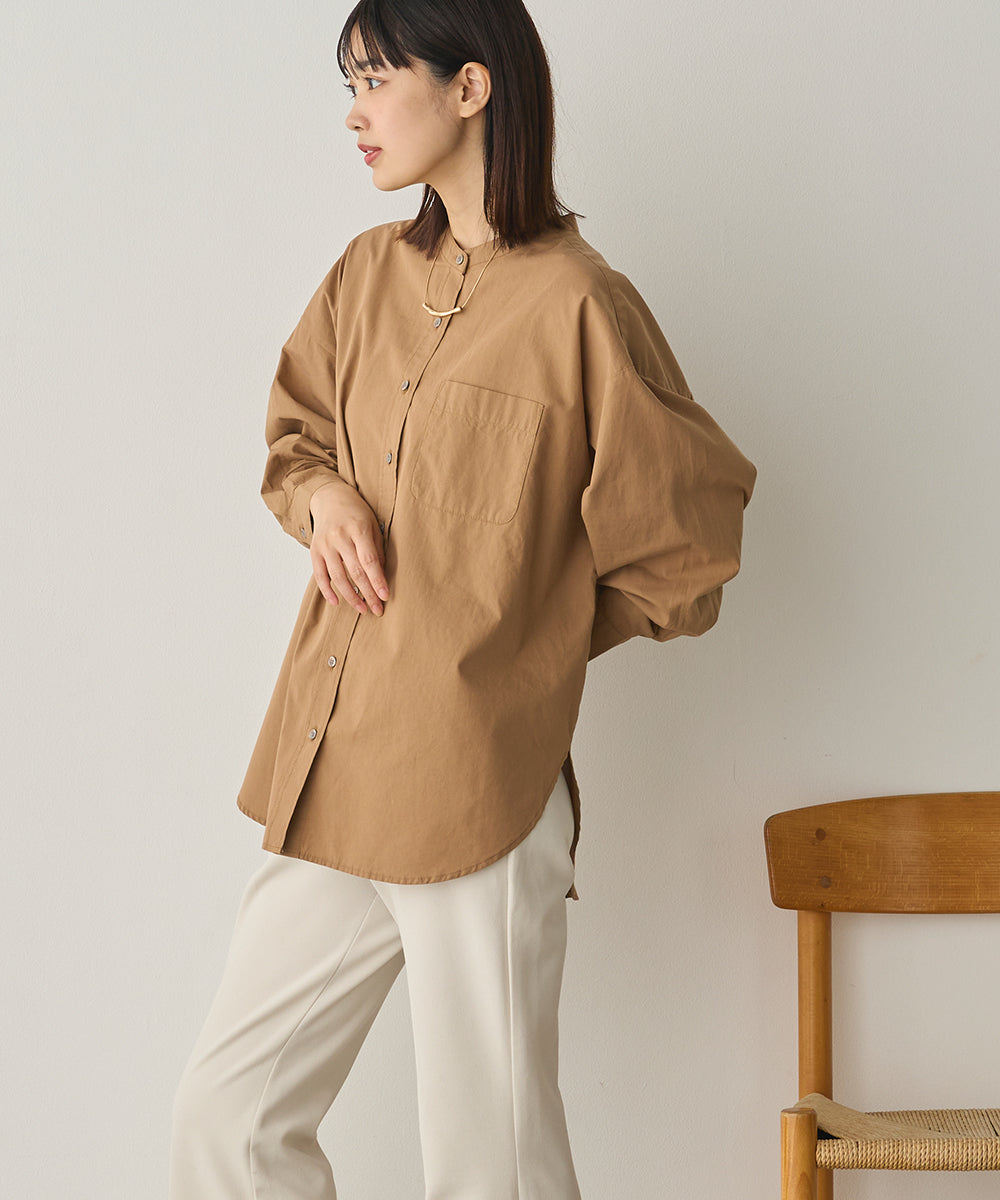 製品洗いブロードバンドカラー長袖シャツ[1325-4103]