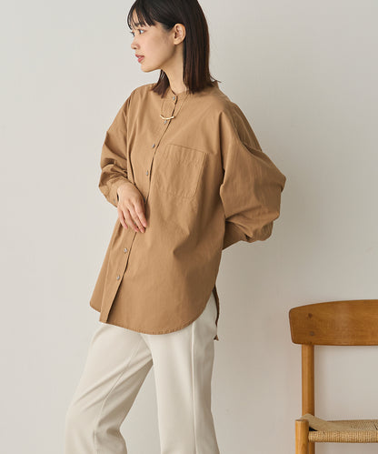 製品洗いブロードバンドカラー長袖シャツ[1325-4103]