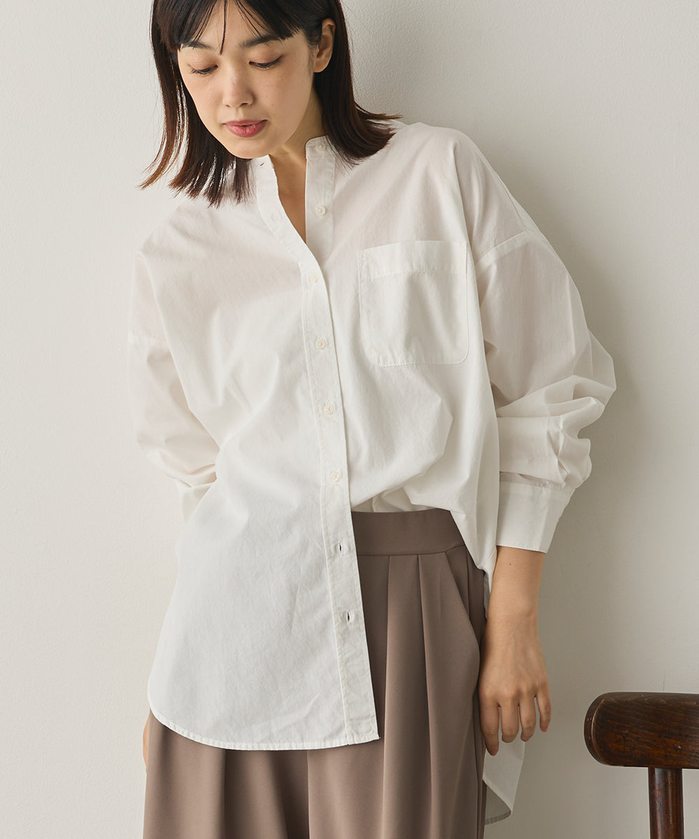 製品洗いブロードバンドカラー長袖シャツ[1325-4103]