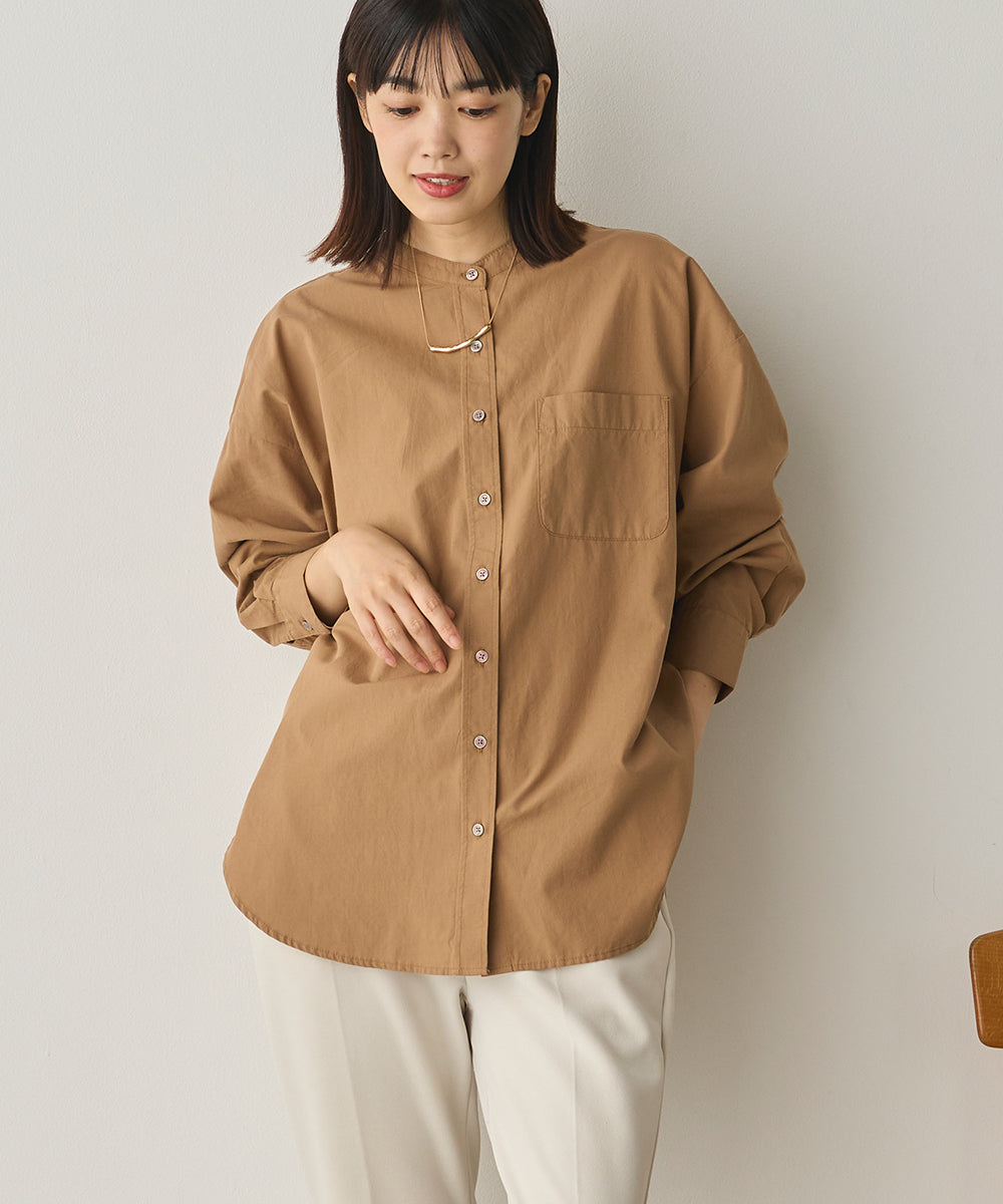 製品洗いブロードバンドカラー長袖シャツ[1325-4103]