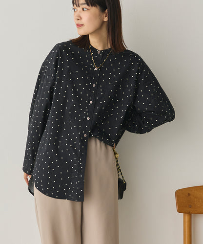 製品洗いブロードバンドカラー長袖シャツ[1325-4103]