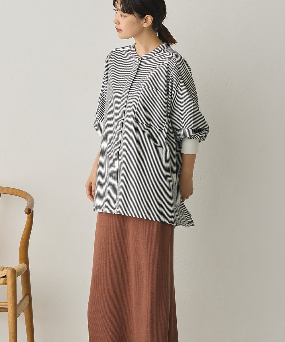 製品洗いブロード袖口リブBIGシャツ[1325-4105]