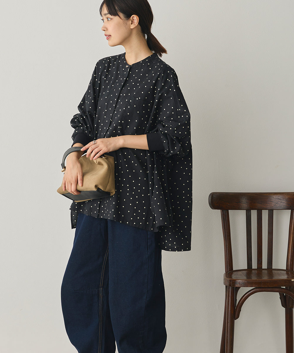 製品洗いブロード袖口リブBIGシャツ[1325-4105]