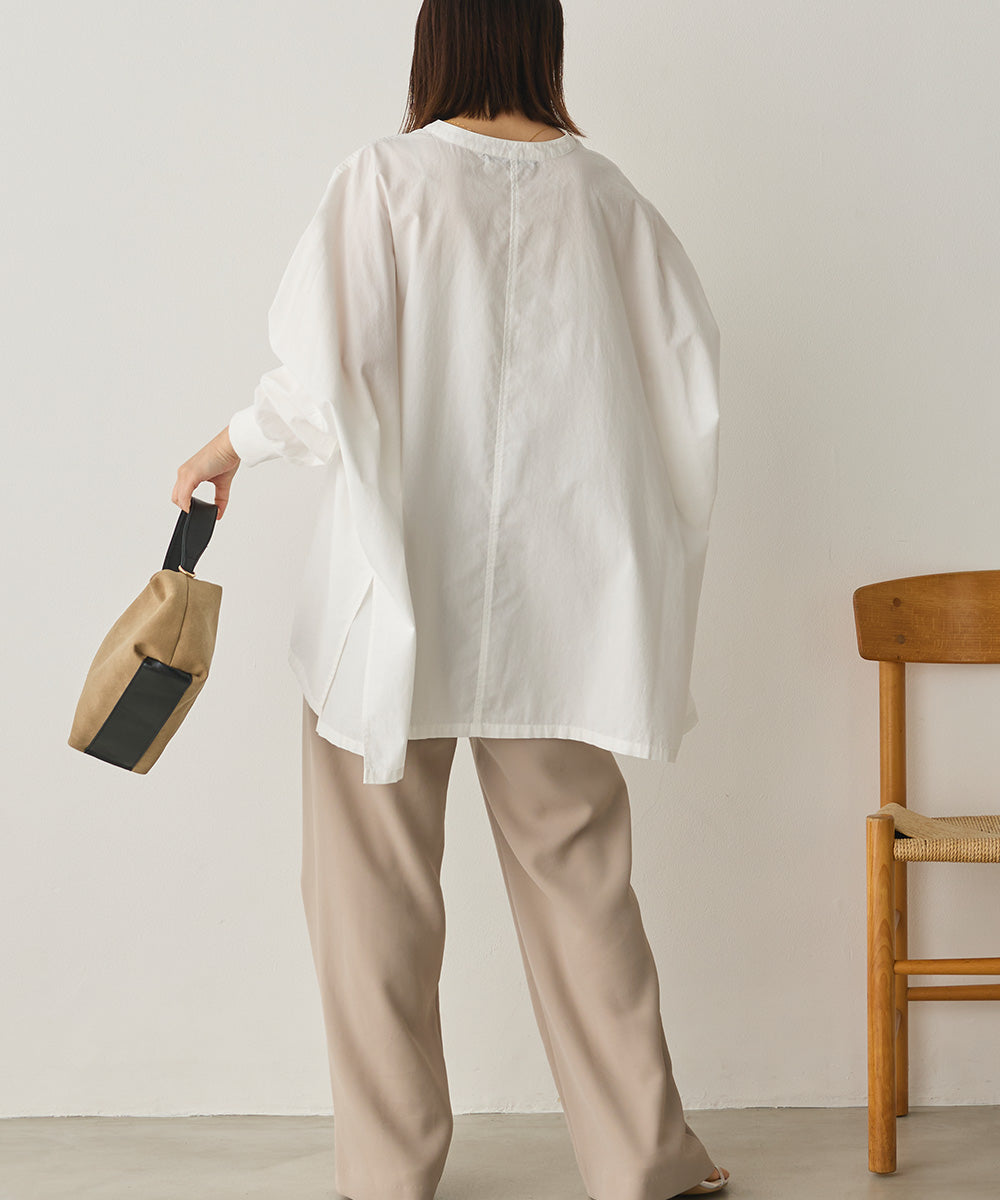 製品洗いブロード袖口リブBIGシャツ[1325-4105]