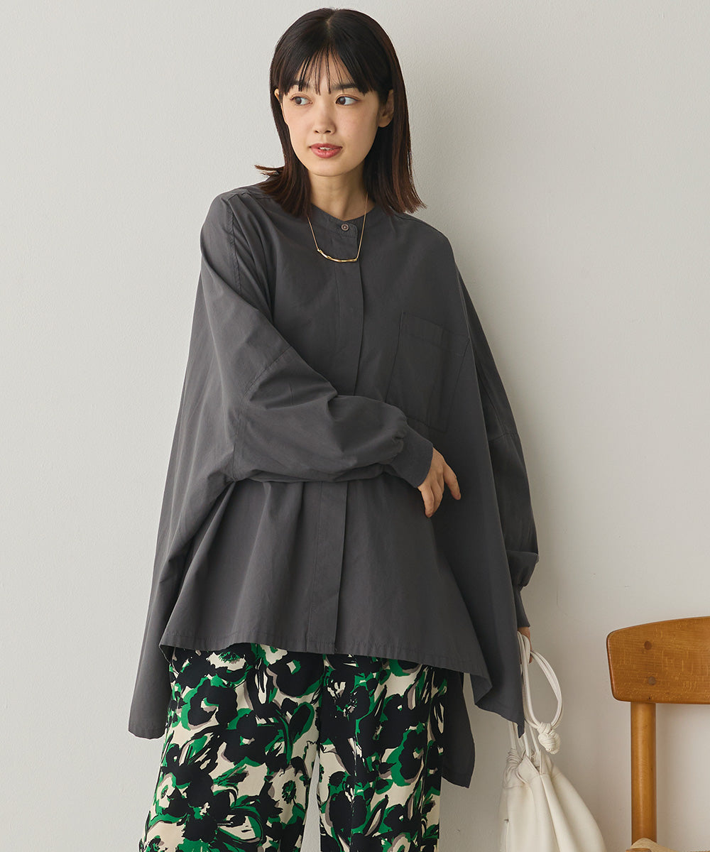 製品洗いブロード袖口リブBIGシャツ[1325-4105]