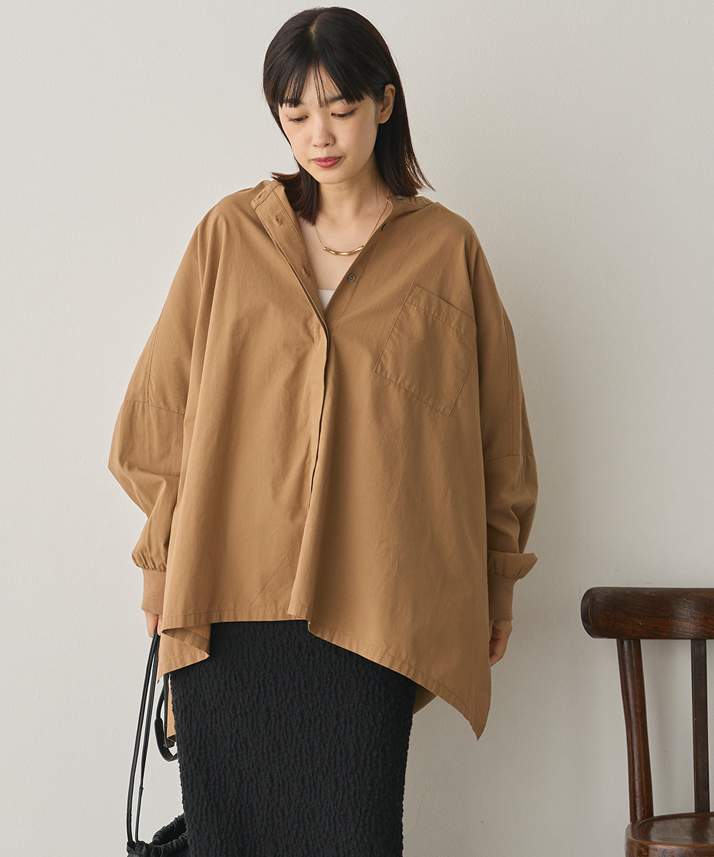 製品洗いブロード袖口リブBIGシャツ[1325-4105]