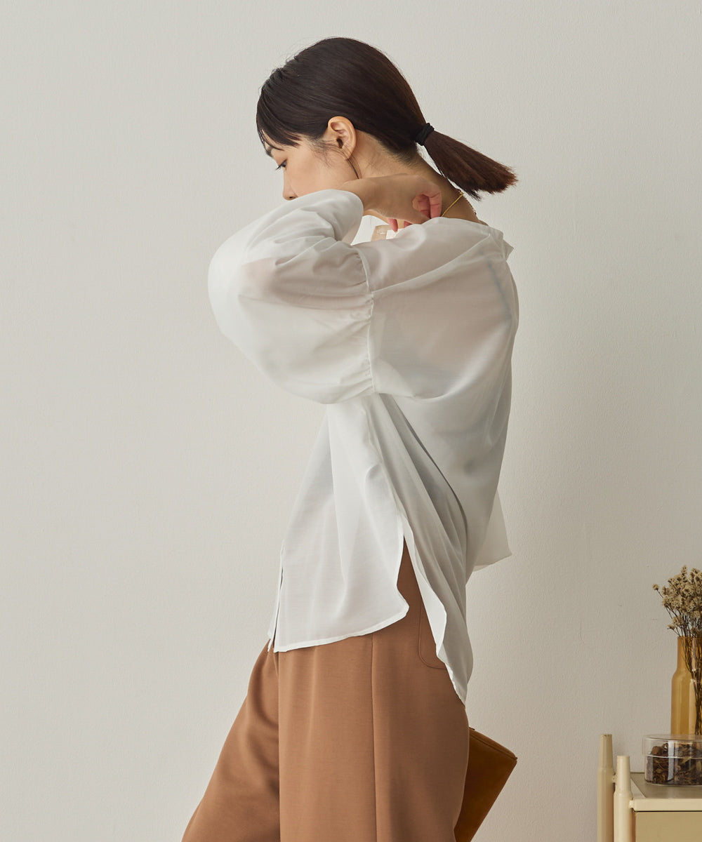 シアーボリューム袖長袖プルオーバー[1325-4109]