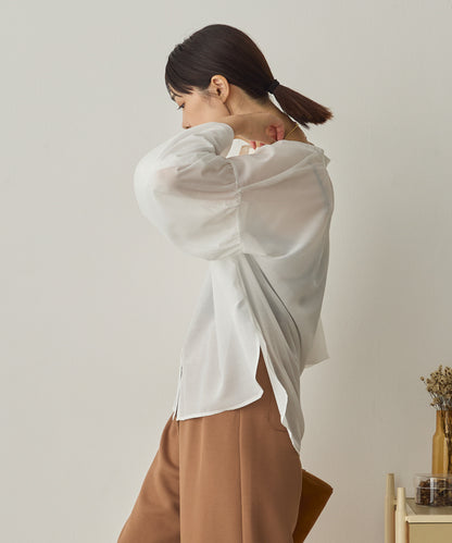 シアーボリューム袖長袖プルオーバー[1325-4109]