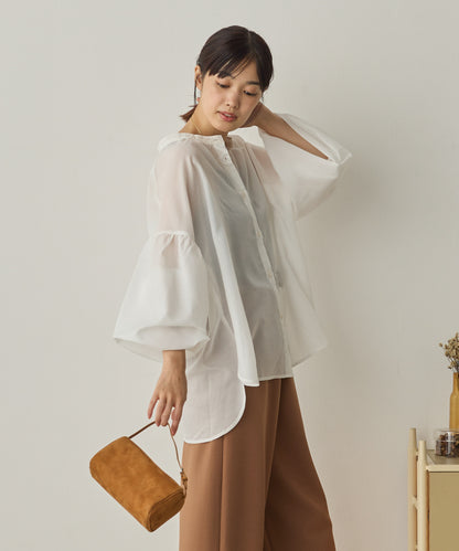 シアーボリューム袖長袖プルオーバー[1325-4109]