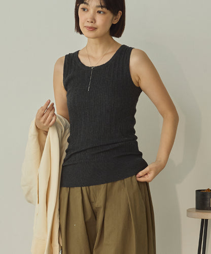 ふんわりコットンランダムリブタンクトップ[1325-5101]