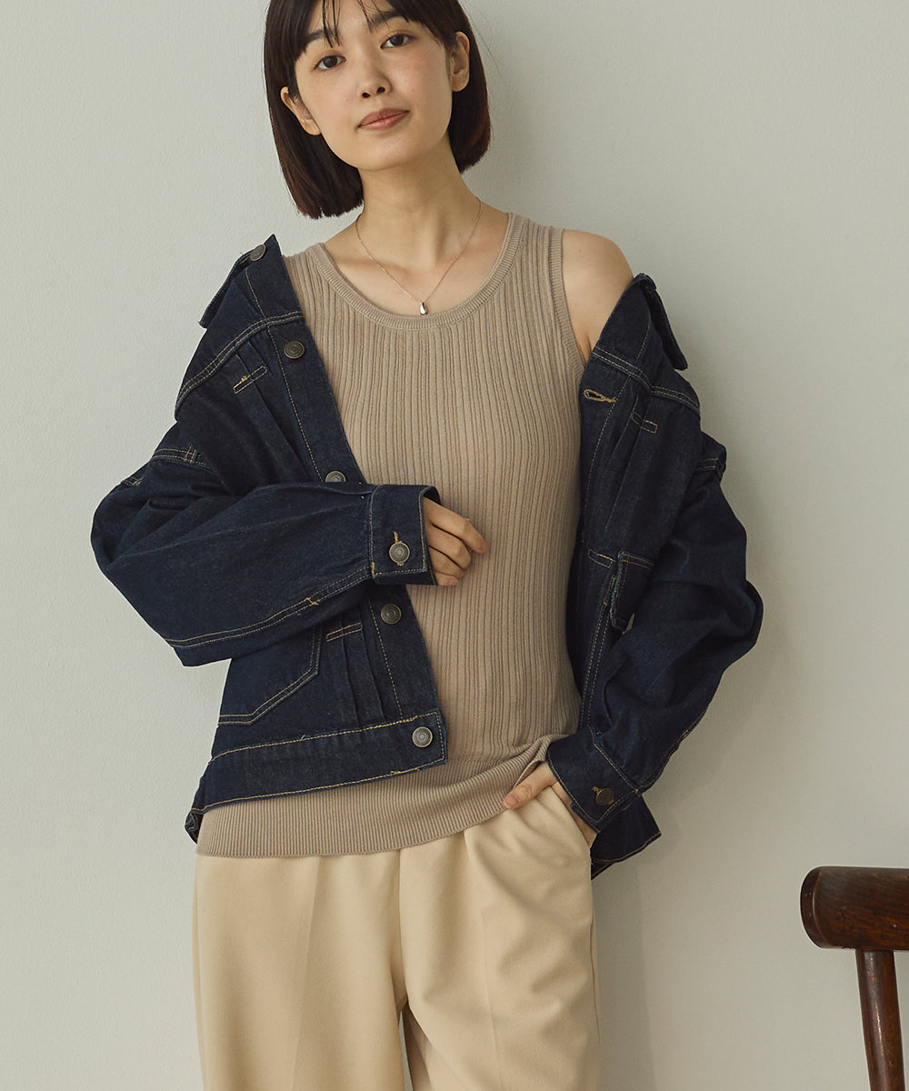 ふんわりコットンランダムリブタンクトップ[1325-5101]